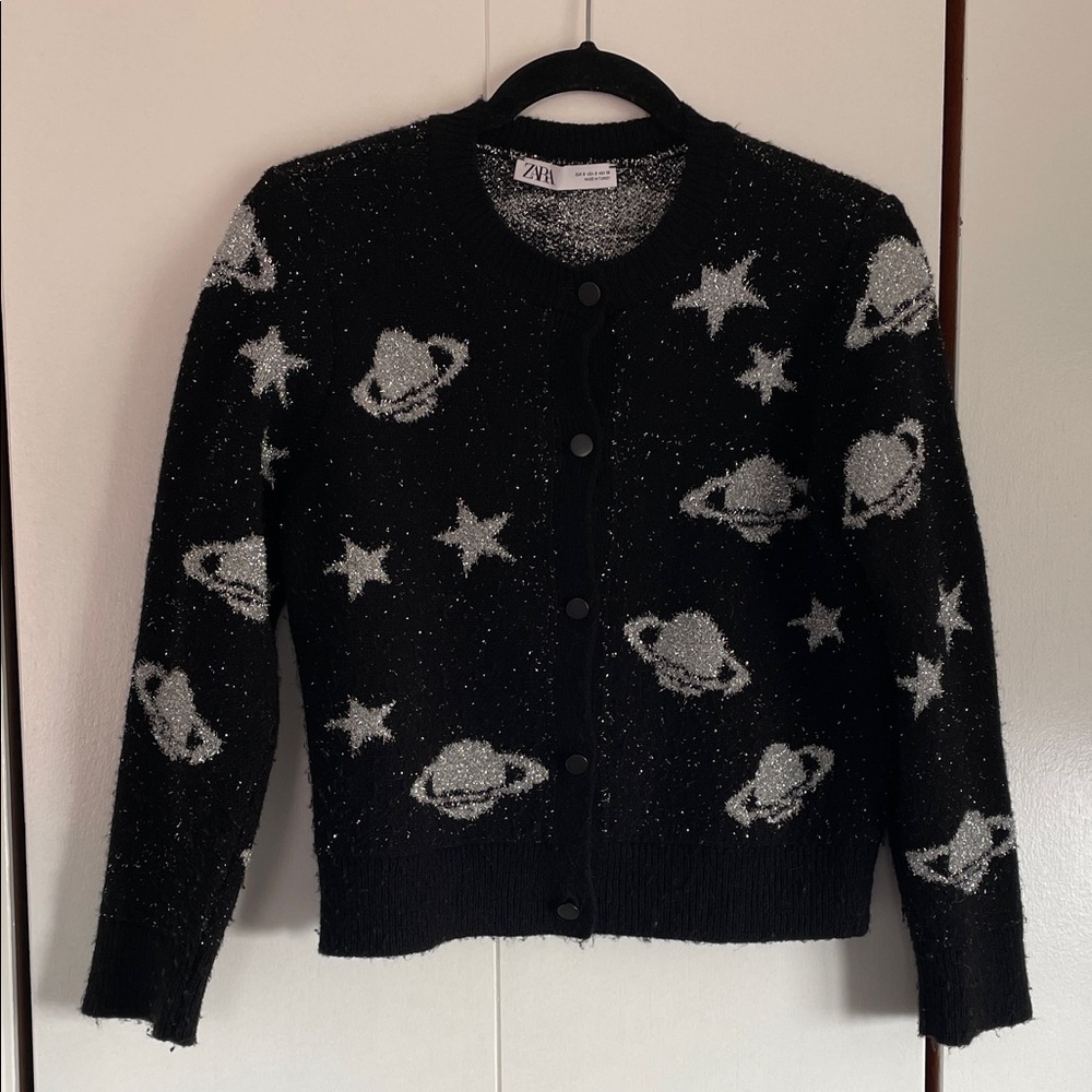 Zara Metallic thread Knit Cardigan